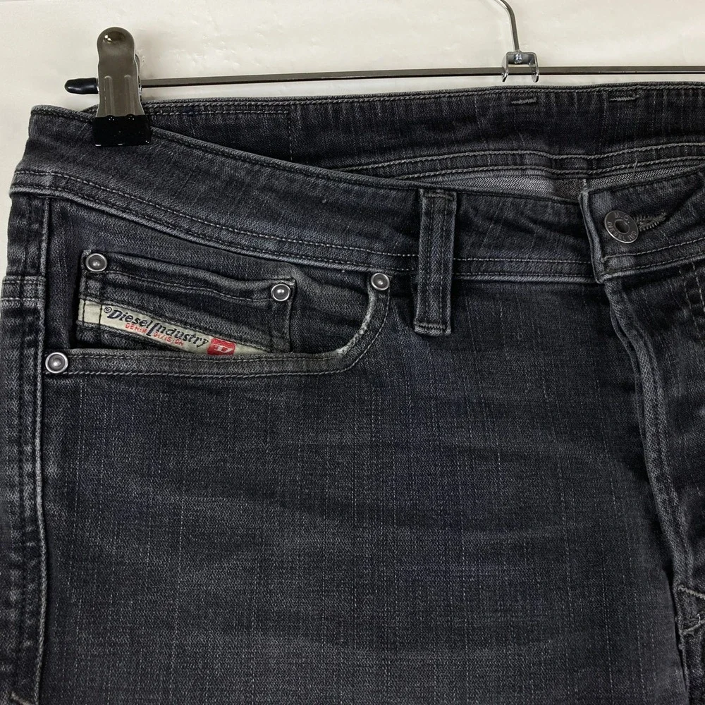 Vtg Y2K Diesel Viker Straight Jeans Mens 32x32 Dark Gray Stretch Denim‎ Designer